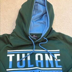 Colosseum Men's Light Blue and Dark Green Hooded Top